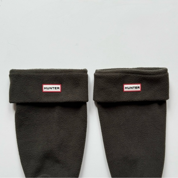Hunter Womens Fleece Tall Cuff Boot Socks for Hunter Rain Boots, Dark Olive - M - Picture 11 of 14